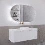 London Matte White Oval LED Shaving Cabinet 1200 * 700